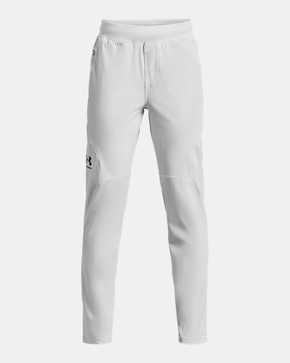 Boys' UA Unstoppable Tapered Pants, Gray, pdpMainDesktop image number 0